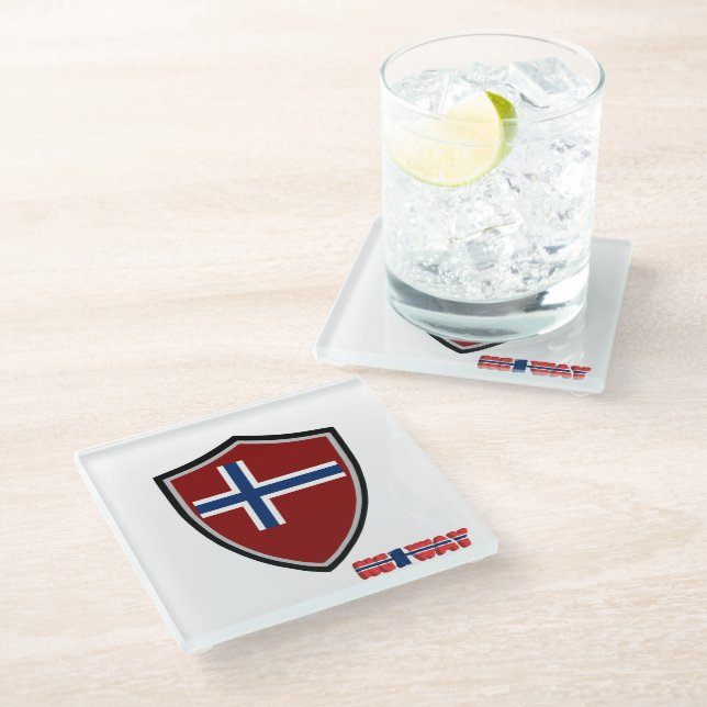 Dessous-de-verre En Verre Drapeau norvégien (Incliné)