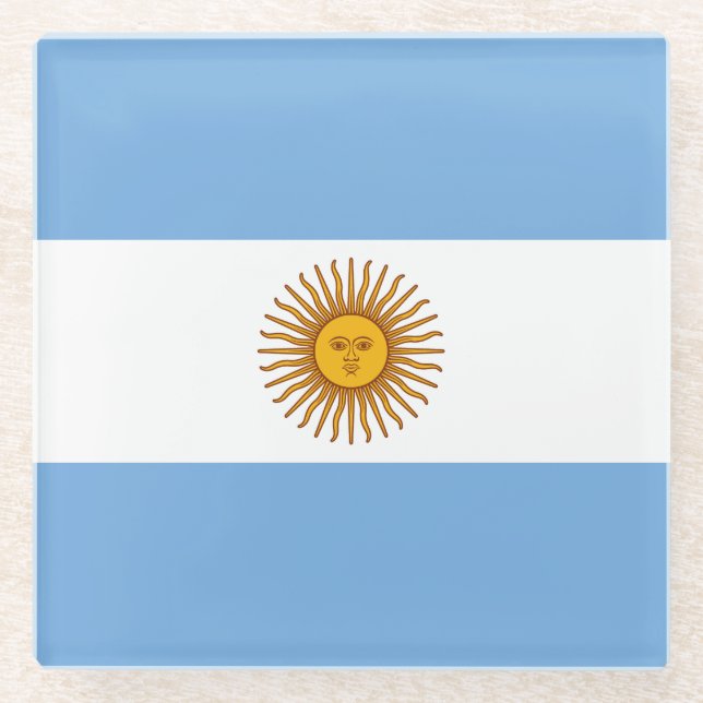 Dessous-de-verre En Verre Drapeau patriotique argentin (Devant)