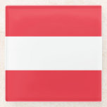 Dessous-de-verre En Verre Drapeau patriotique autrichien<br><div class="desc">Le drapeau national de l'Autriche.</div>