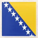 Dessous-de-verre En Verre Drapeau patriotique de Bosnie-Herzégovine<br><div class="desc">Le drapeau national de Bosnie-Herzégovine.</div>