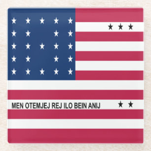 Dessous-de-verre En Verre Drapeau patriotique de l'atoll de Bikini