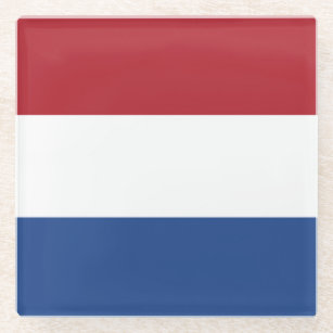 Dessous-de-verre En Verre Drapeau Pays-Bas tricolore