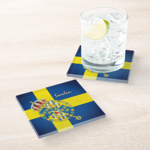 Dessous-de-verre En Verre Drapeau suédois & voyage Suède, décor intérieu
