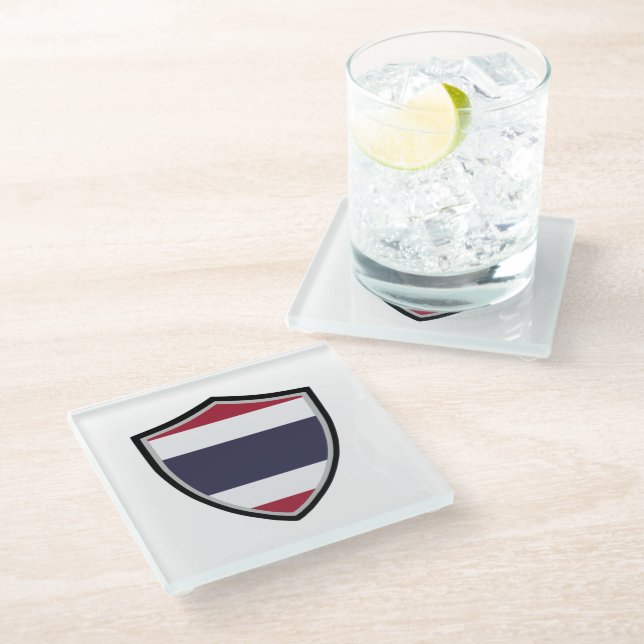 Dessous-de-verre En Verre Drapeau thaï (Incliné)