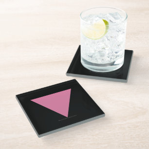 Dessous-de-verre En Verre Drapeau triangle rose de SlipperyJoe's symbole ros