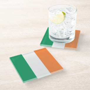 Dessous-de-verre En Verre drapeau tricolore irlandais patriotique moderne