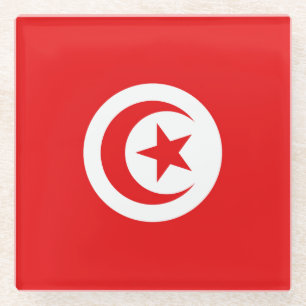 Dessous-de-verre En Verre Drapeau Tunisie