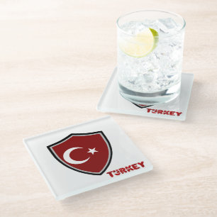 Dessous-de-verre En Verre Drapeau turc