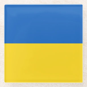 Dessous-de-verre En Verre Drapeau Ukraine