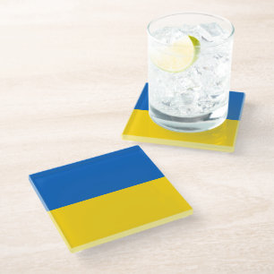 Dessous-de-verre En Verre Drapeau ukrainien