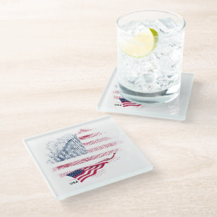 Dessous-de-verre En Verre Drapeau USA