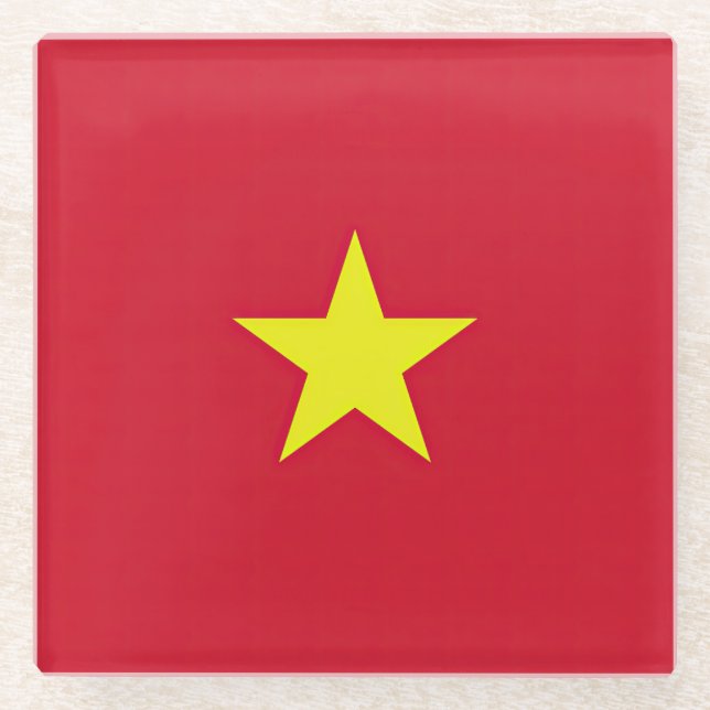 Dessous-de-verre En Verre Drapeau Vietnam (Devant)