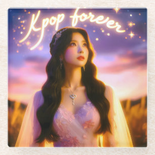Dessous-de-verre En Verre Dreams and Stars : Célébrer K-Pop pour toujours