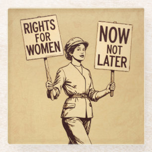 Dessous-de-verre En Verre Droits des femmes, Suffragette féministe Vintage