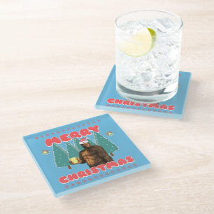 Dessous-de-verre En Verre Drôle Bigfoot - Joyeux Noël