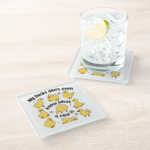 Dessous-de-verre En Verre Drôle Canards Sarcastique