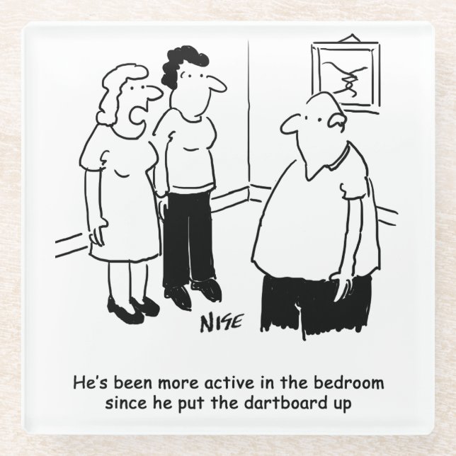 Dessous-de-verre En Verre Drôle Dart Player Cadeau. Drôle (Devant)