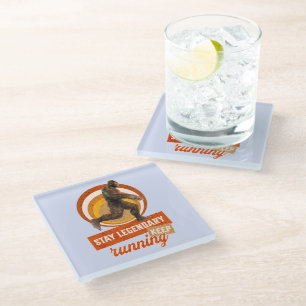 Dessous-de-verre En Verre Drôle de motivation de course de Bigfoot