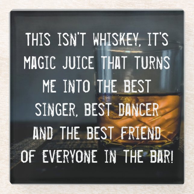 Dessous-de-verre En Verre Drôle Whiskey Drinkers Slogan (Devant)