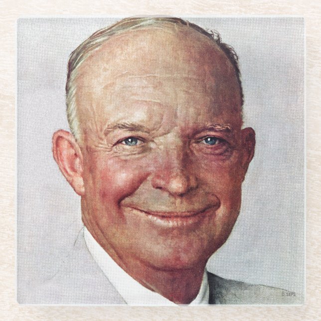 Dessous-de-verre En Verre Dwight David Eisenhower (Devant)