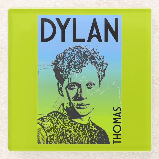 Dessous-de-verre En Verre Dylan Thomas Welsh Poet (Devant)