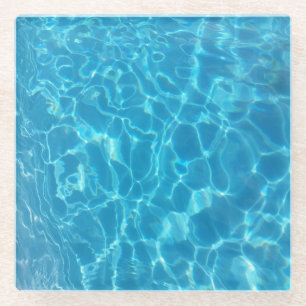 Dessous-de-verre En Verre Eau de piscine bleu ciel cristallin