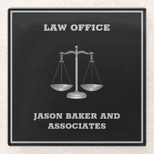 Dessous-de-verre En Verre Échelle de justice