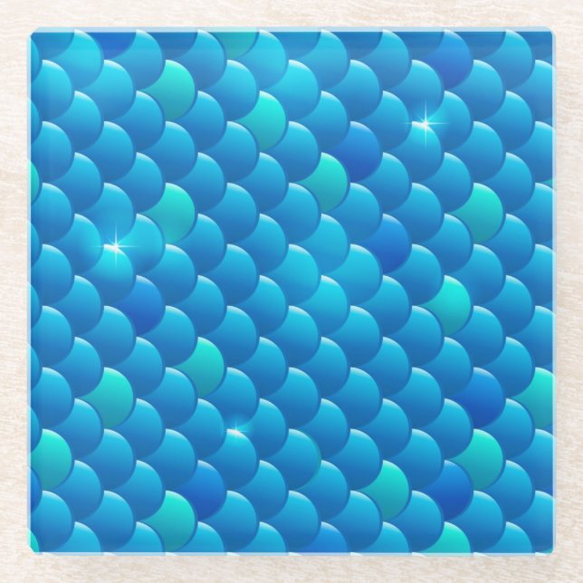 Dessous-de-verre En Verre échelles de poissons de rivière (Devant)
