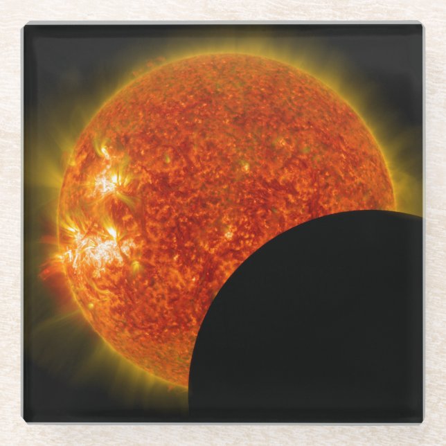 Dessous-de-verre En Verre Éclipse solaire en cours (Devant)