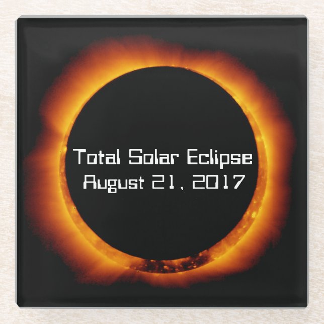 Dessous-de-verre En Verre Éclipse solaire totale 2017 (Devant)