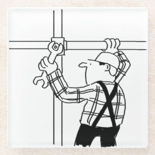 Dessous-de-verre En Verre Écran avec échafaudage