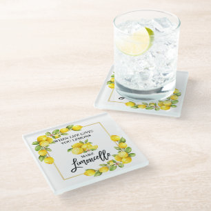 Dessous-de-verre En Verre Écran de brosse Lemons Limoncello