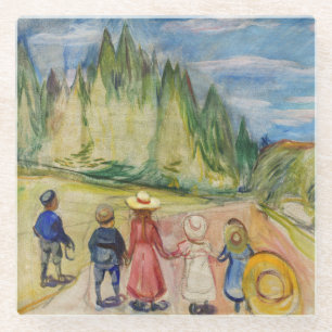 Dessous-de-verre En Verre Edvard Munch - La forêt Fairytale