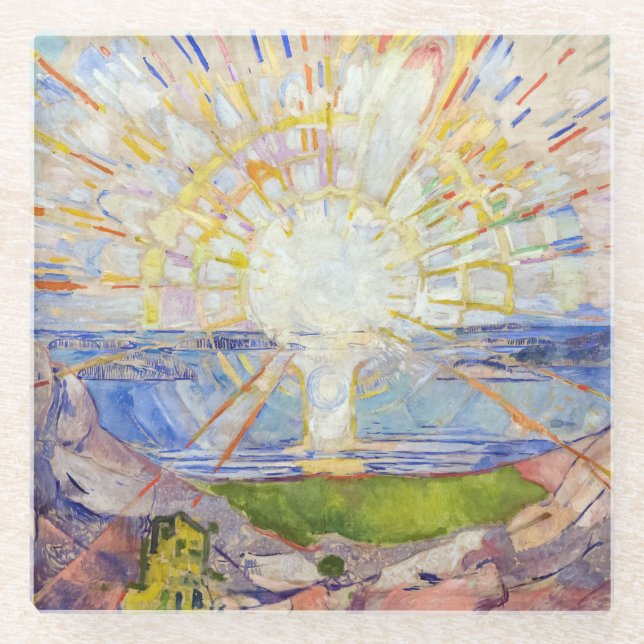 Dessous-de-verre En Verre Edvard Munch - Le Soleil 1911 (Devant)