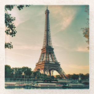 Dessous-de-verre En Verre Eiffel tour lancer oreiller