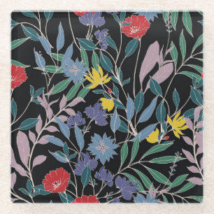 Dessous-de-verre En Verre Élégance Florale : Fond Abstrait Vintage
