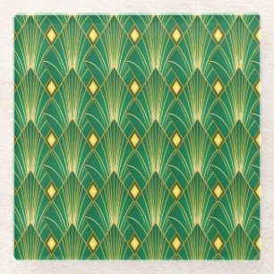 Dessous-de-verre En Verre Élégance orientale : papier peint Art déco