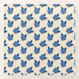 Dessous-de-verre En Verre Elegant Blue Botanical Floral Pattern Notebook Vin