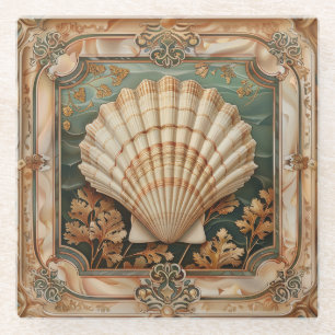 Dessous-de-verre En Verre Elégant Coquillage Art Nouveau Décor