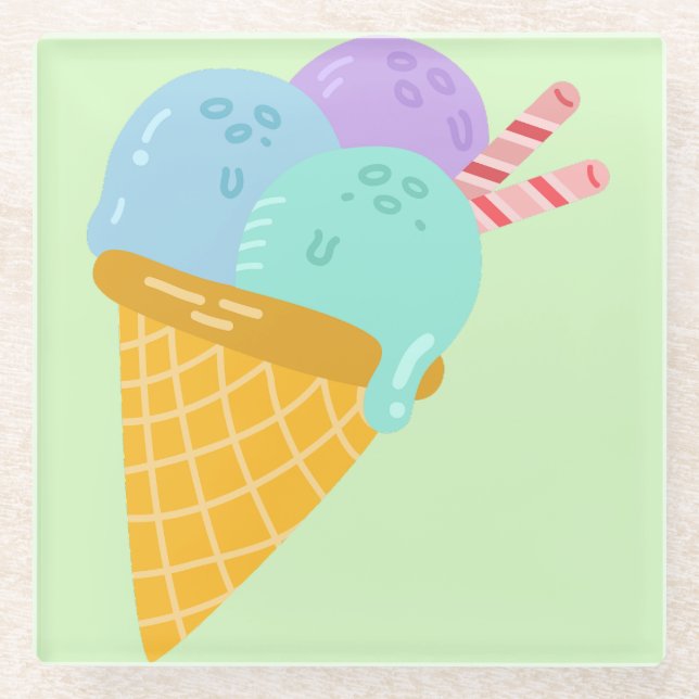 Dessous-de-verre En Verre Élégant Dessous de verre en verre Gelato (Devant)