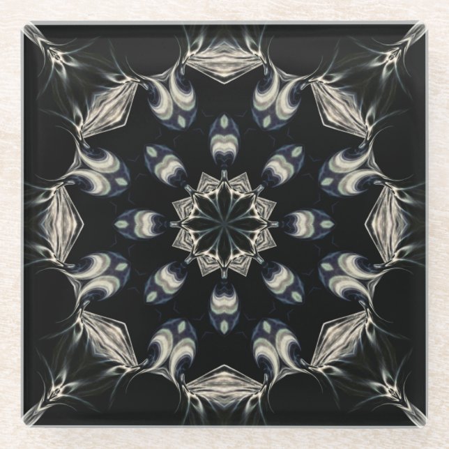 Dessous-de-verre En Verre Elégant Mandala (Devant)