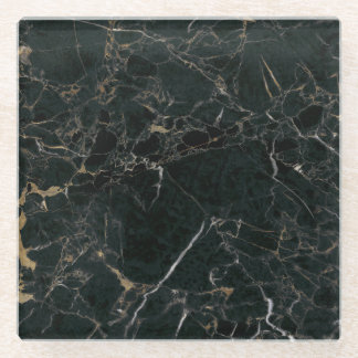 Dessous-de-verre En Verre Élégant marbre noir : Arrière - plan texturé