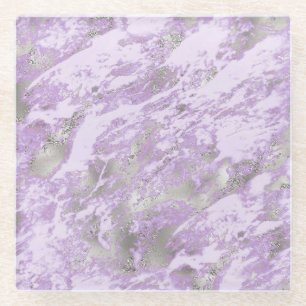 Dessous-de-verre En Verre Élégant Motif Abstrait chic violet