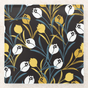 Dessous-de-verre En Verre Élégant motif floral de Tulipe