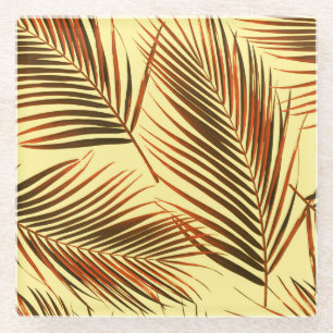 Dessous-de-verre En Verre Elégant Palm Répéter conception Motif