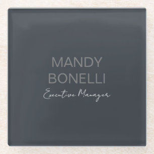 Dessous-de-verre En Verre Élégant professionnel minimaliste moderne ajouter 