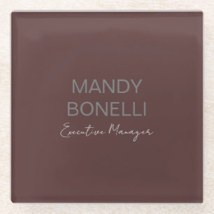 Dessous-de-verre En Verre Élégant professionnel minimaliste moderne ajouter