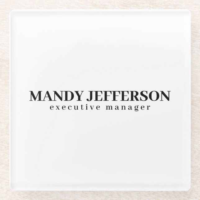 Dessous-de-verre En Verre Élégant professionnel minimaliste moderne ajouter  (Devant)