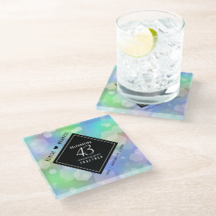 Dessous-de-verre En Verre Élégante 43ème anniversaire du Mariage Opal