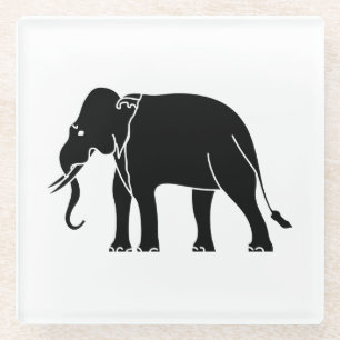 Dessous-de-verre En Verre Éléphant de Siamese